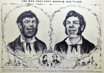 Currier & Ives ilustracja XIX wieku. Człowiek, który dał Barnumowi swoją turę
